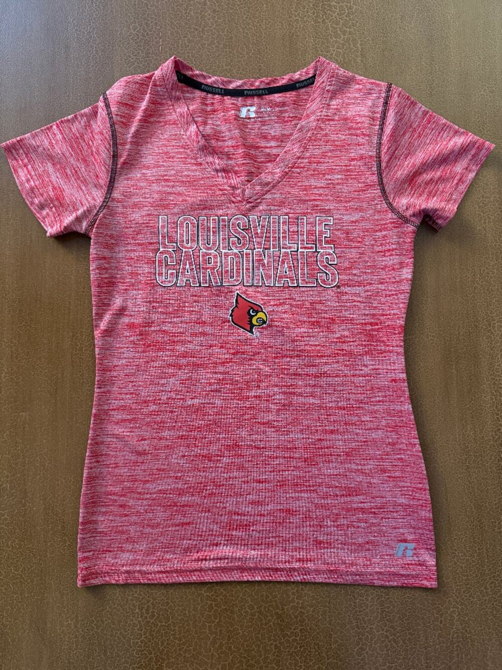 Russell Athletic Louisville Cardinals Short Sleeve Shirt V-Neck - Size Medium